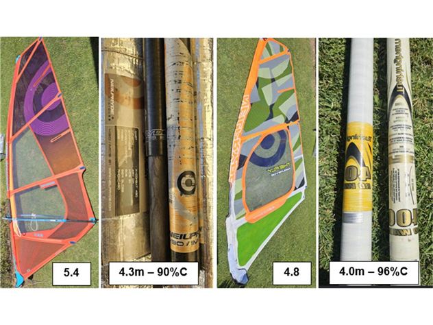 Neil Pryde Wizard 5.4 (2023); The Fly 4.8; Mast 4.3