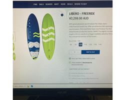 Tribal Libero Free Ride With $300 Speed Weed Fi 108 litre 237 cm windsurfing board