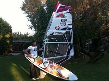 New Toys For Evi - Women's wave sailor Evi Tsape has landed herself with some ne - Windsurfing News