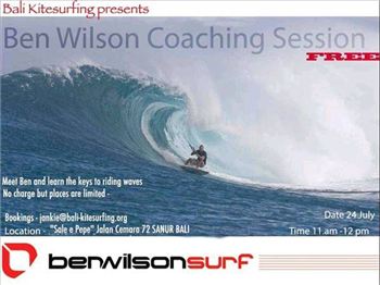 Free Ben Wilson Kitesurfing Clinic in Bali - Kitesurfing News
